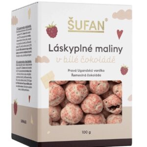 Šufan láskyplné ovoce v čokoládě 100 g - maliny v bílé čokoládě