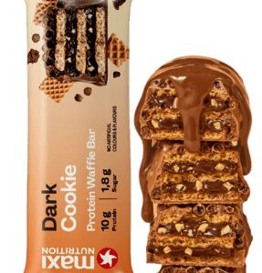 Maxi nutrition waffle protein bar 39 g - tmavá sušenka
