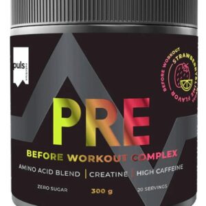 Puls nutrition pre-workout complex 300 g - jahoda a limetka