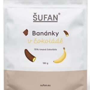 Šufan banánky v čokoládě 70% tmavá čokoláda 180 g