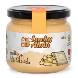 Lucky alvin arašídový krém s čokoládou 330 g - bílá čokoláda prošlé