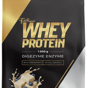 Fitboom whey protein 80 % 1000 g - bílá čokoláda/ borůvka