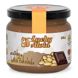 Lucky alvin arašídový krém s čokoládou 330 g - hořká čokoláda prošlé