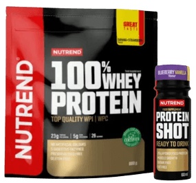Nutrend 100% whey protein 800 g + nutrend protein shot 60 ml zdarma