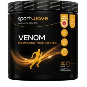 Sportwave venom preworkout with caffeine 495 g - červený pomeranč