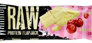 Warrior raw protein flapjack 75 g - bílá čokoláda/brusinka