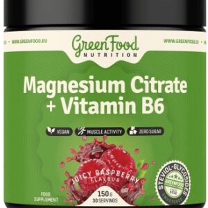 Greenfood magnesium citrate + vitamin b6 150 g - malina