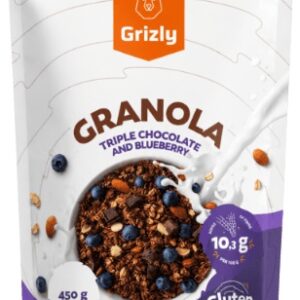 Grizly granola 450 g - trojitá čokoláda a borůvky