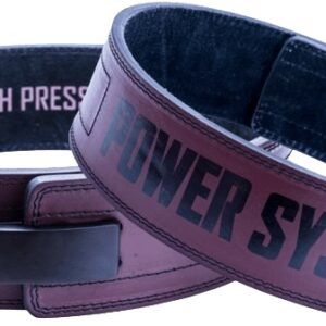 Power system fitness opasek s přezkou full power červený - l