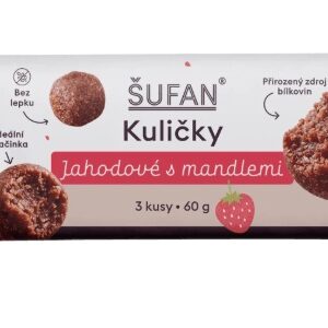Šufan kuličky 60 g - jahodové s mandlemi