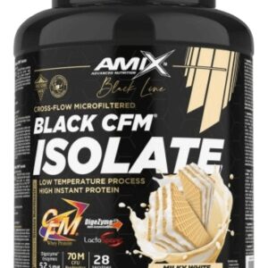 Amix black line black cfm isolate 1000 g - mléčná bílá čokoláda