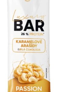 Passion nutrition protein luxury bar 60 g - karamelové arašídy a bílá