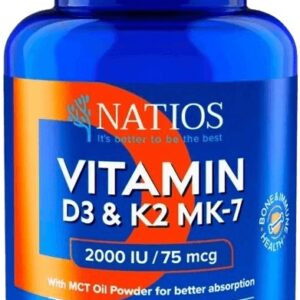 Natios vitamin d3 & k2 (menaq7 mk-7) 2000 iu & 75 mcg 100