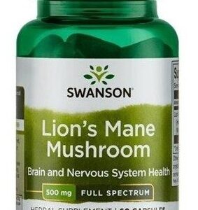 Swanson lion's mane mushroom 500 mg 60 kapslí